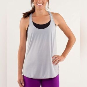 GUC Lululemon Women’s 105 F Singlet Athletic Workout Tank Silver Slate-  Size 6